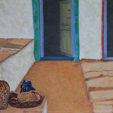 Small square image of a section of one of the paintings in the series